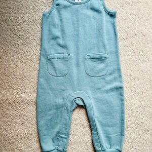 NWOT Hanna Andersson light aqua blue one piece overalls.